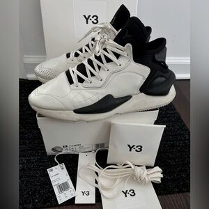 Y3 Kaiwa off white black Adidas sneakers Men's 10 original Box and tags lace